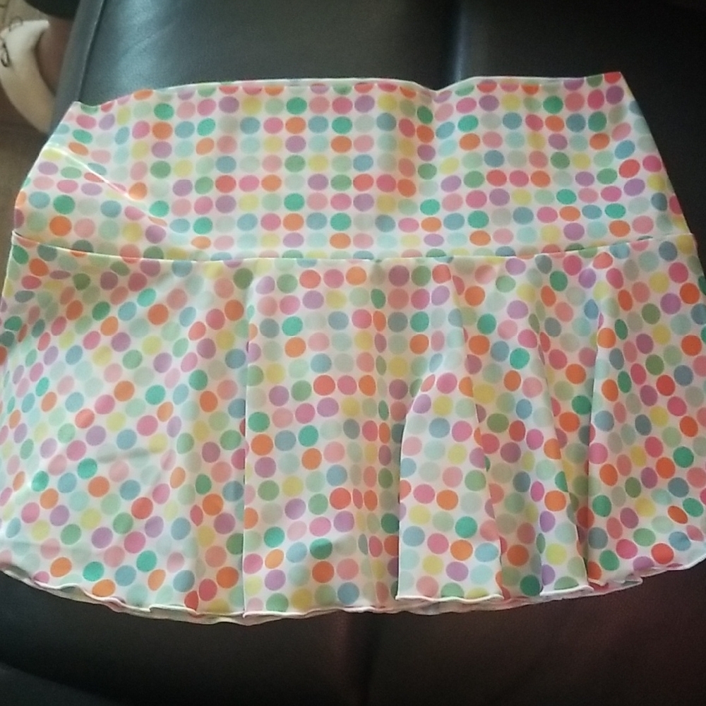 Polka Dot Flared Mini Bikini Skirt - Multicolor